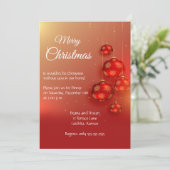 Elegant rood kerstfeest kaart (Staand voorkant)