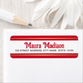 Elegant rood kerstvakantie retour adres etiket (Insitu)