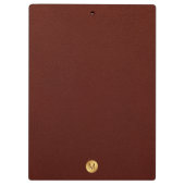 Elegant rood leder en gouden monogram Initiaal Klembord (Achterkant)