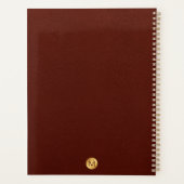 Elegant rood leder en gouden monogram Initiaal Planner (Achterkant)