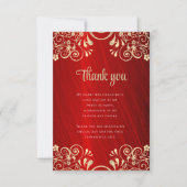 Elegant rood lief zestien foto dank u bedankkaart (Voorkant)