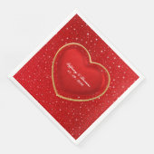 Elegant rood liefdeshart | Bruiloft Servet (Hoek)