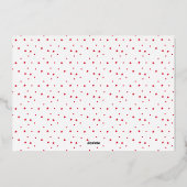 Elegant rood Lijst & goud Vrolijke kerstfoto Folie Feestdagenkaart (Achterkant)