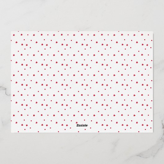 Elegant rood Lijst & goud Vrolijke kerstfoto Folie Feestdagenkaart (Achterkant)