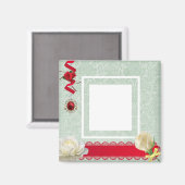 Elegant rood lint maakt je eigen magneet (Voorkant / Achterkant)