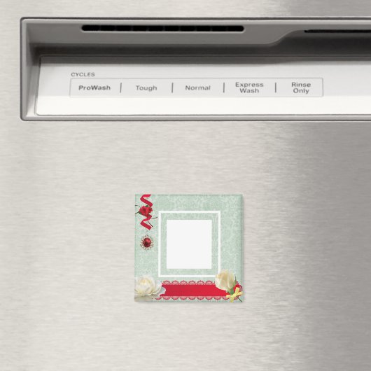 Elegant rood lint maakt je eigen magneet (Insitu (Vaatwasser))