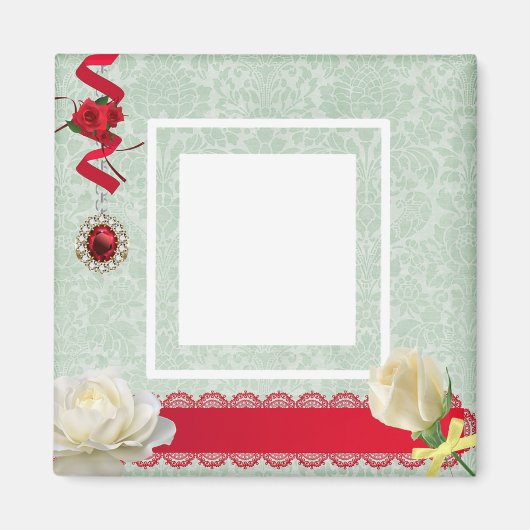 Elegant rood lint maakt je eigen magneet (Voorkant)