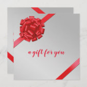 Elegant rood lint met Radeaubont met Kaart van Rad (Voorkant / Achterkant)