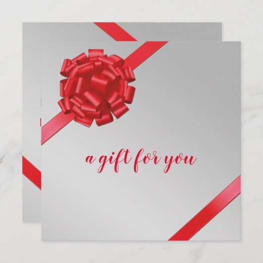 Elegant rood lint met Radeaubont met Kaart van Rad (Voorkant / Achterkant)