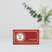 Elegant rood logo siergoud lijst Visitekaartje (Staand voorkant)