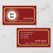 Elegant rood logo siergoud lijst Visitekaartje (Voorkant / Achterkant)
