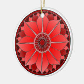 Elegant rood mandala keramisch ornament (Links)