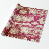Elegant  rood meer toile de jouy cadeaupapier (Uitgerold)