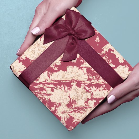 Elegant  rood meer toile de jouy cadeaupapier