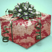 Elegant rood meer toile de jouy inpakpapier vel