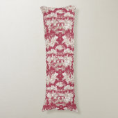 Elegant rood meer toile de jouy lichaamskussen (Voorkant Verticaal)