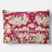 Elegant rood meer toile de jouy monogram etui (Achterkant)