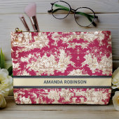Elegant  rood meer toile de jouy monogram etui