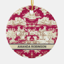 Elegant  rood meer toile de jouy monogram