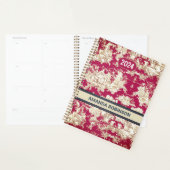 Elegant  rood meer toile de jouy monogram planner (Display)