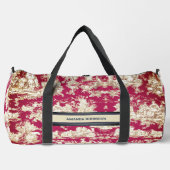 Elegant rood meer toile de jouy monogram plunjezak (Voorkant)