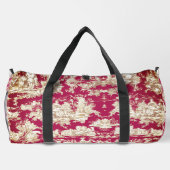 Elegant rood meer toile de jouy monogram plunjezak (Achterkant)