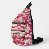 Elegant rood meer toile de jouy monogram sling bag (Rechterhoek)