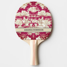 Elegant  rood meer toile de jouy monogram tafeltennisbatje