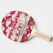 Elegant  rood meer toile de jouy monogram tafeltennisbatje (Zijkant)