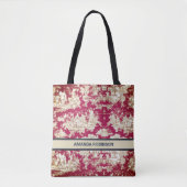 Elegant rood meer toile de jouy monogram tote bag (Voorkant)