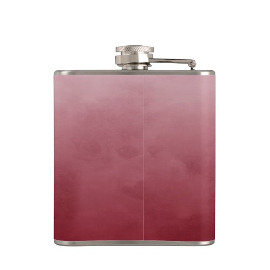 Elegant rood met eenvoudig goudmonogram heupfles (Achterkant)