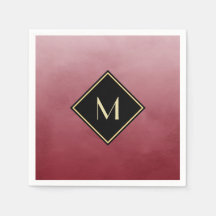 Elegant rood met eenvoudig goudmonogram