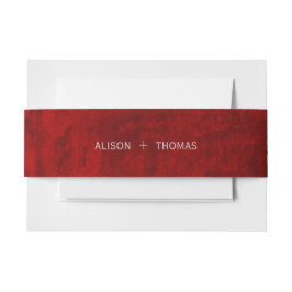 Elegant rood met krassen Bruiloft Uitnodigingen Wikkel