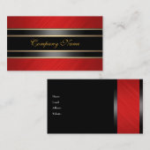 Elegant rood metaal zwart brons visitekaartje (Voorkant / Achterkant)