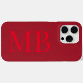 Elegant rood minimalistisch Initiaal monogram Case-Mate iPhone Case (Achterkant (horizontaal))