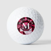 Elegant rood monogram golfballen (Voorkant)