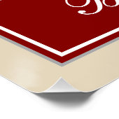 Elegant, Rood, Nep Goud 56e Verjaardag; Aangepaste Perfect Poster (Hoek)
