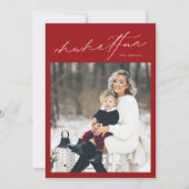 Elegant rood Oh wat een leuke kerstfoto Feestdagenkaart (Voorkant)