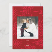 Elegant rood Oh wat een leuke kerstfoto Feestdagenkaart (Achterkant)