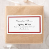 Elegant rood omhuld H waterflesetiket Etiket (Insitu)