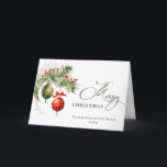 Elegant rood Ornament Vrolijk kerstfeest Corporate Feestdagen Kaart<br><div class="desc">Elegant Red Ornament Merry kerstgroet Holiday Card.</div>
