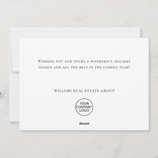 Elegant rood Ornament vrolijk kerstmis corporate Feestdagenkaart (Achterkant)