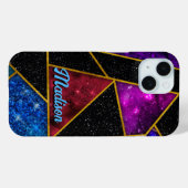 Elegant rood paarse girly geometrisch Case-Mate iPhone case (Achterkant (horizontaal))