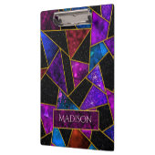 Elegant rood paarse girly geometrisch klembord (Links)