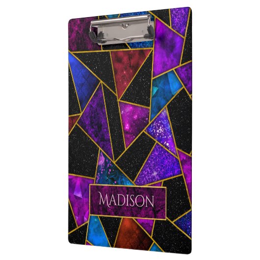 Elegant rood paarse girly geometrisch klembord (Links)