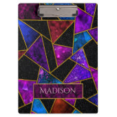 Elegant rood paarse girly geometrisch klembord (Voorkant)