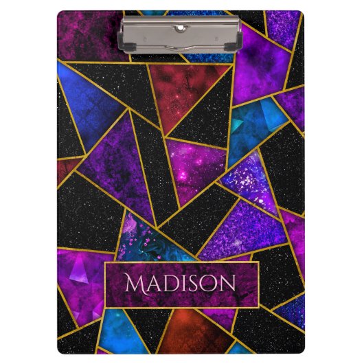 Elegant rood paarse girly geometrisch klembord (Voorkant)