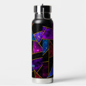 Elegant rood paarse girly geometrisch waterfles (Links)