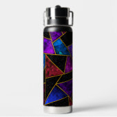 Elegant rood paarse girly geometrisch waterfles (Achterkant)