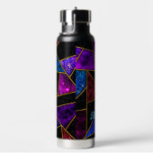 Elegant rood paarse girly geometrisch waterfles (Rechts)